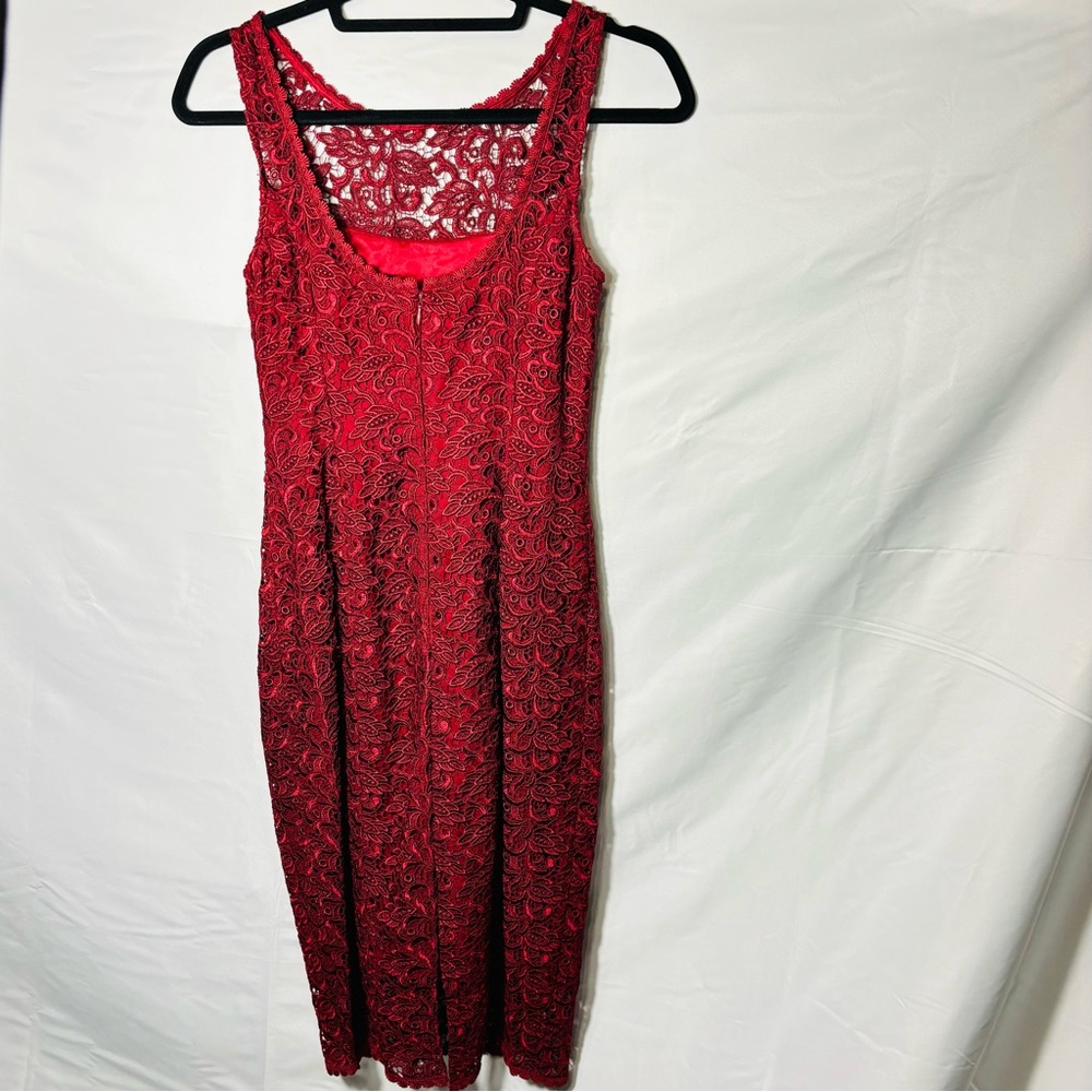 White House Black Market Red Lace Sheath Dress – Size 00